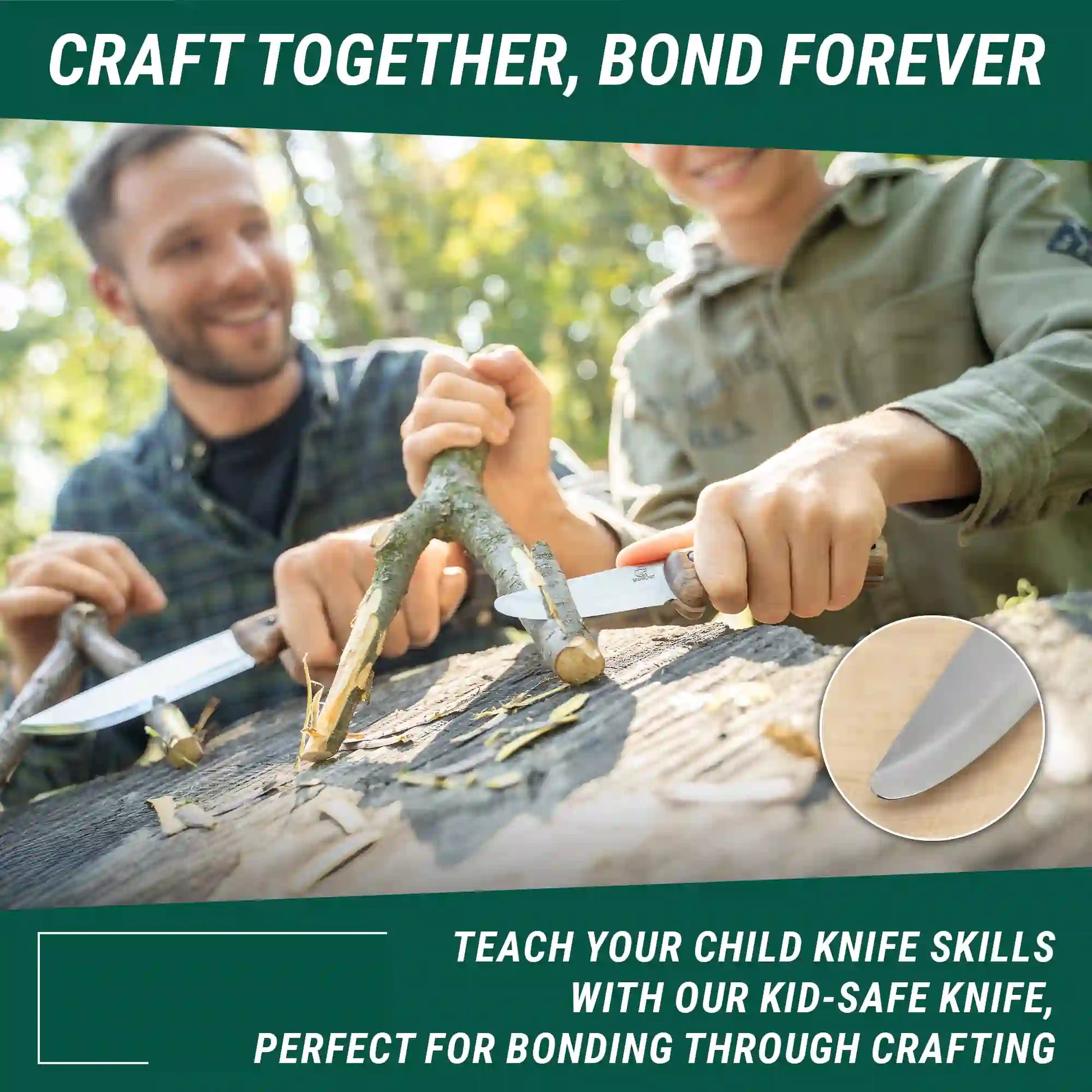 BSH Kid Safe Outdoor Knife with Walnut Handle