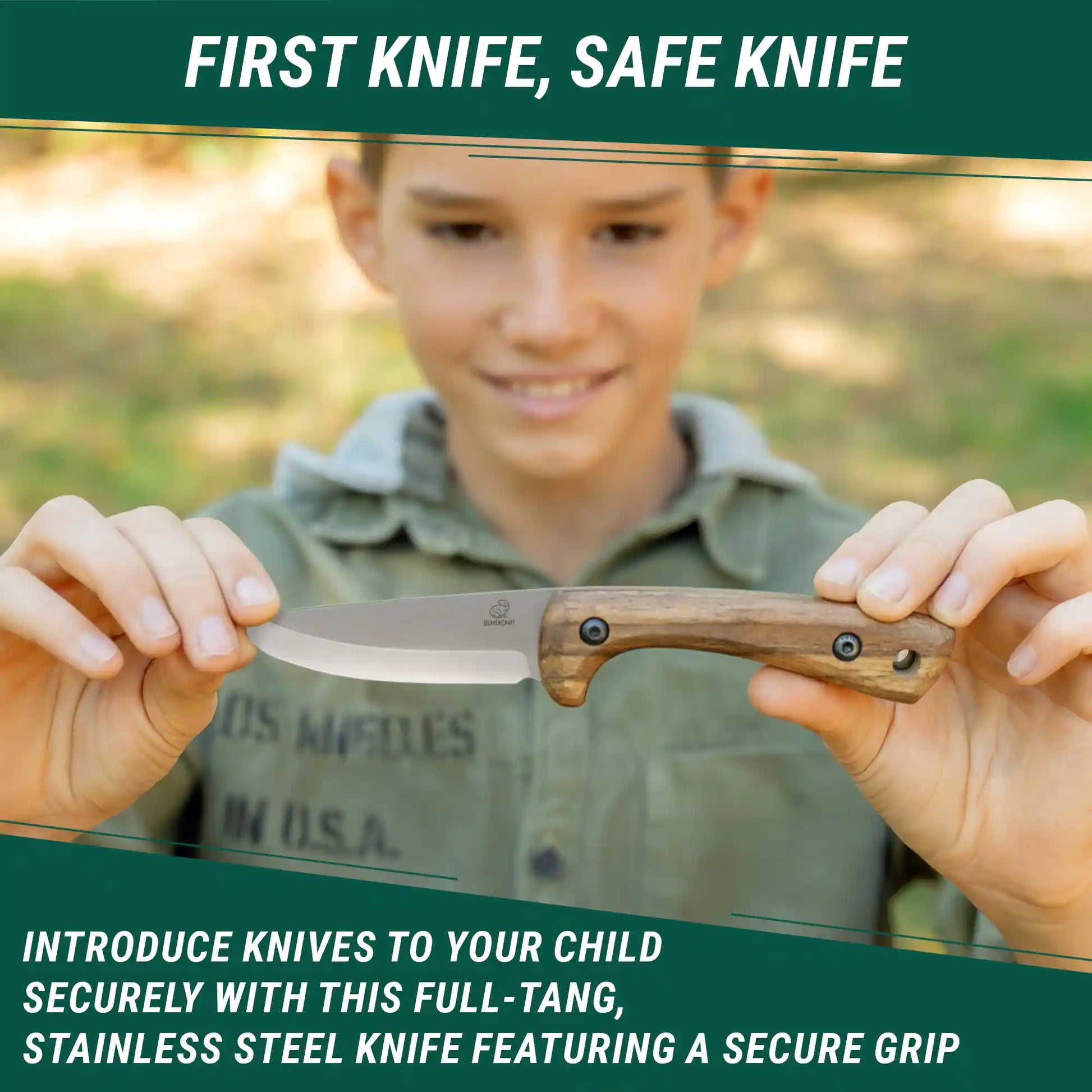 BSH Kid Safe Outdoor Knife with Walnut Handle
