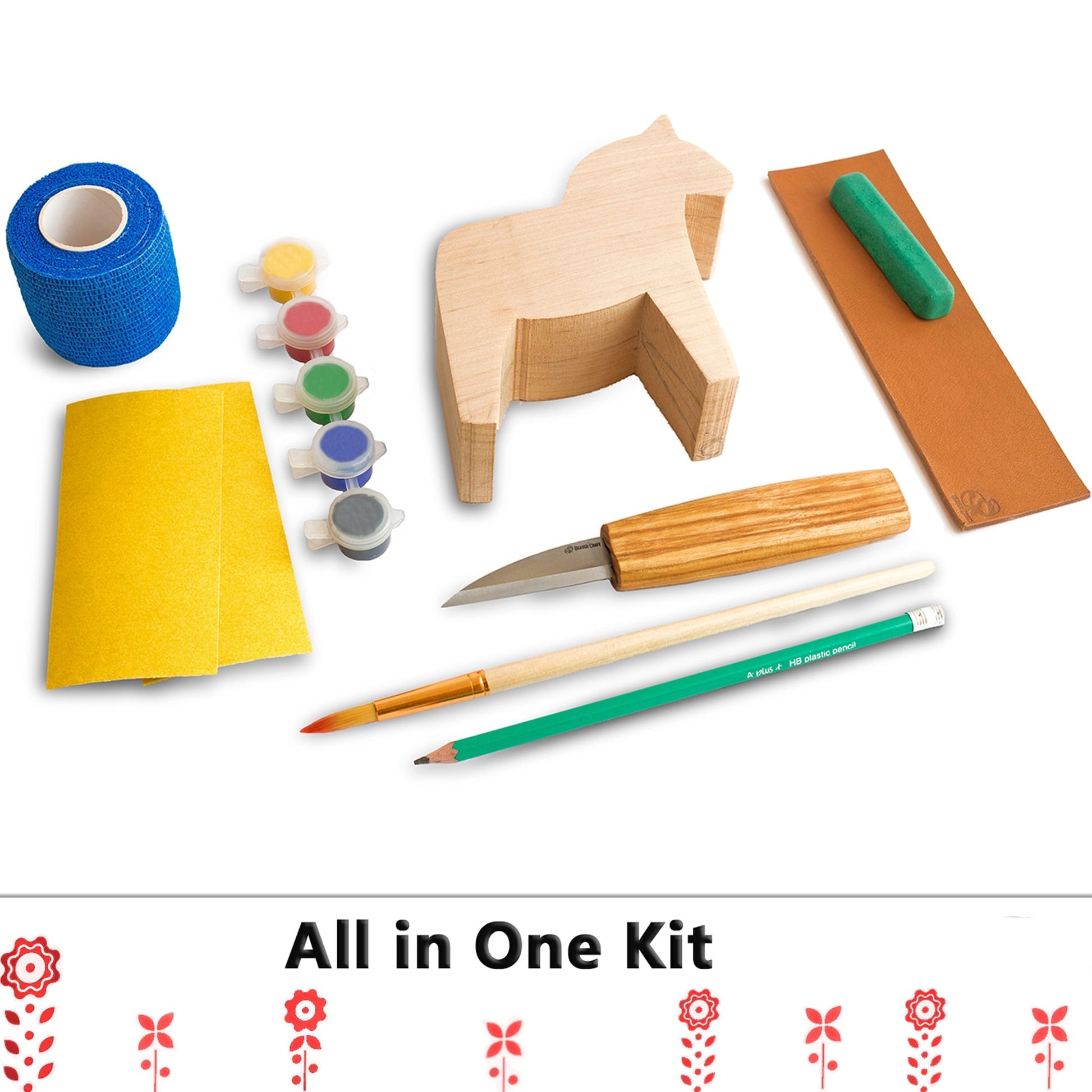 BeaverCraft DIY Dala Horse Wood Carving Kit for All Ages