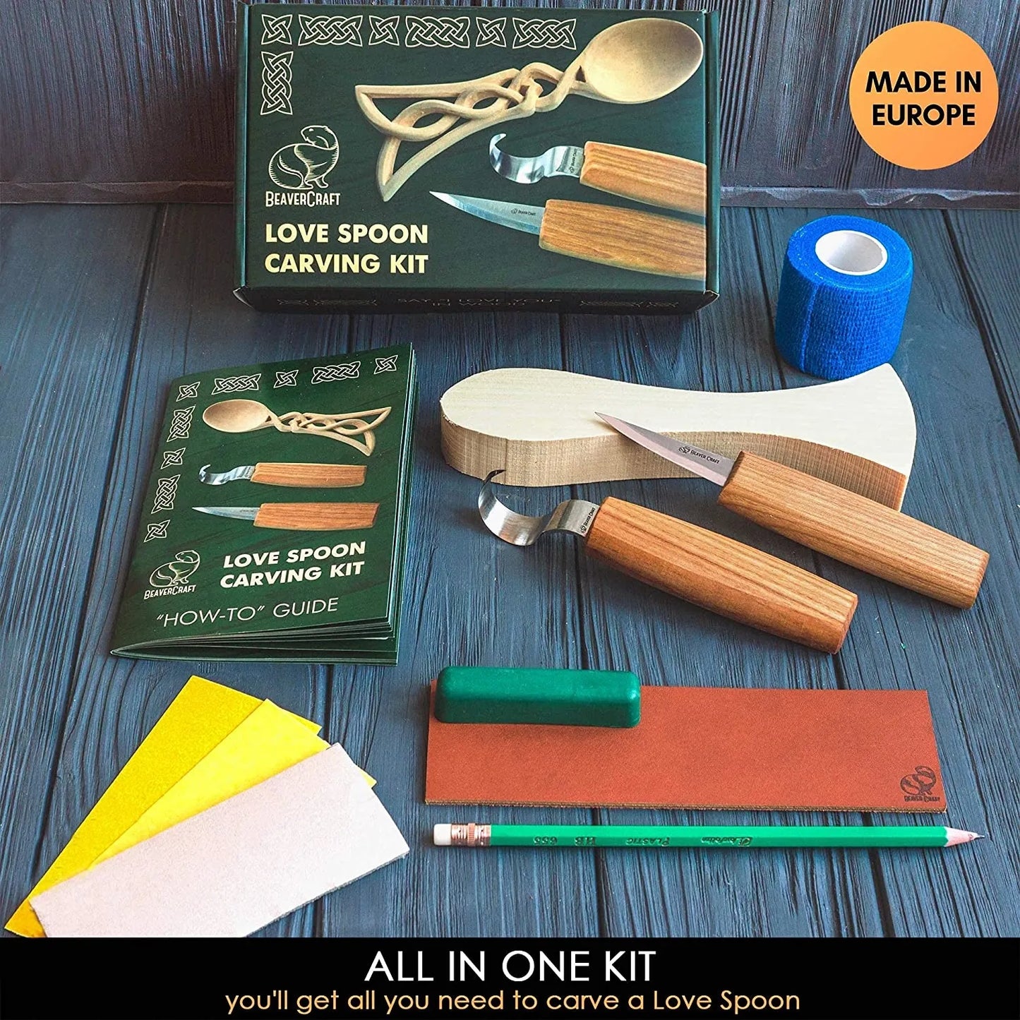 DIY04 Celtic Spoon Carving Kit Complete Starter Whittling Set