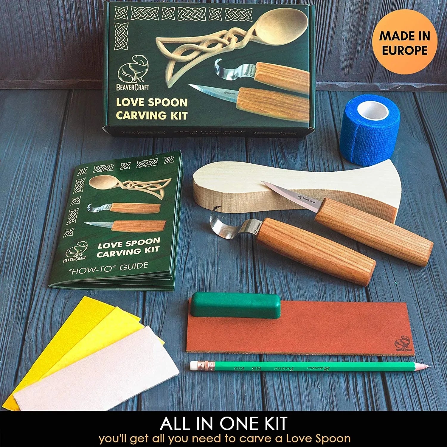 DIY04 Celtic Spoon Carving Kit Complete Starter Whittling Set