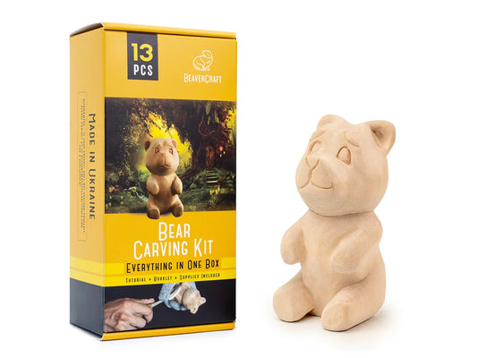 DIY Bear Carving Kit – Complete Beginner Whittling Set