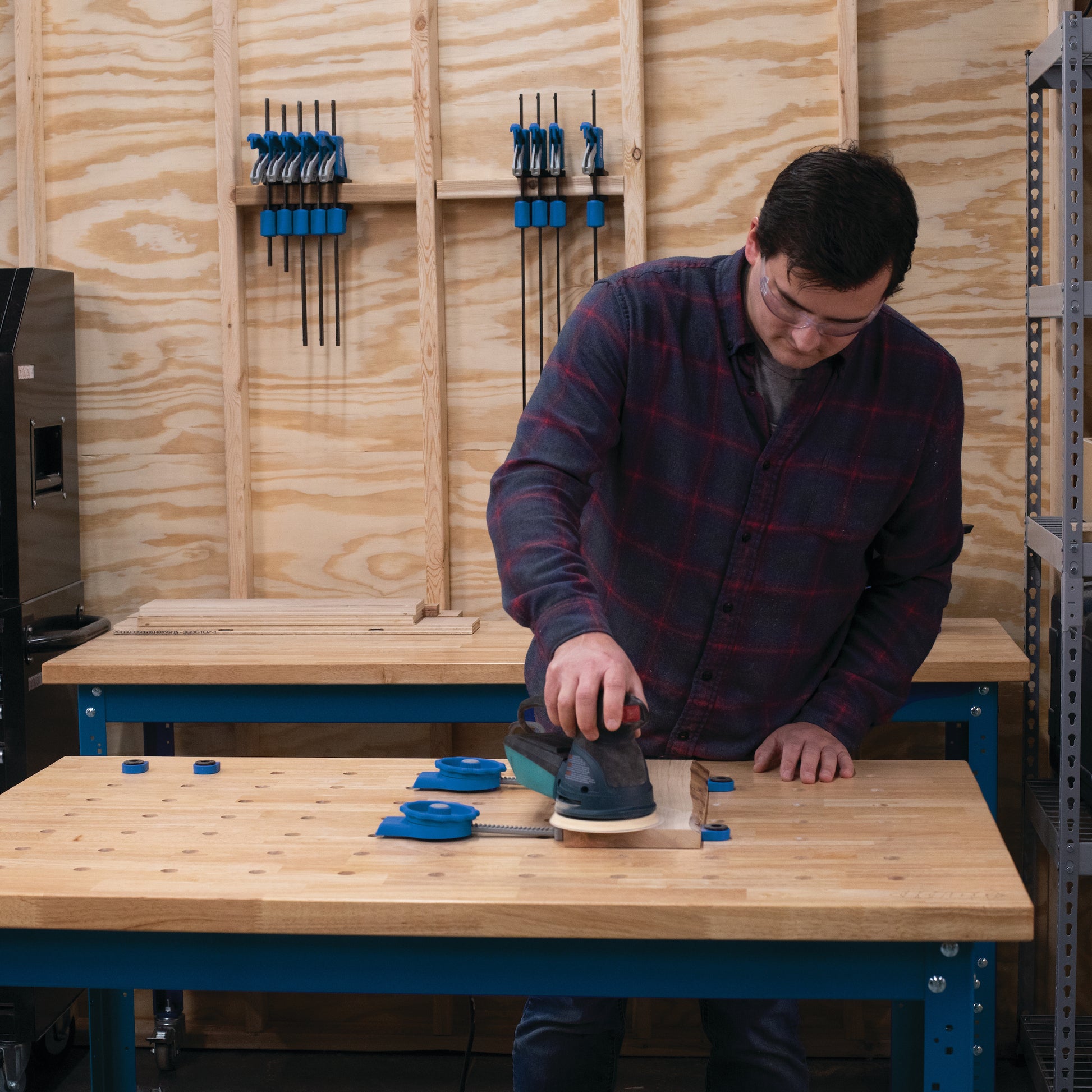 Kreg Durable Hardwood Workbench Top: 610x813mm Butcher Block with 19mm Dog Holes