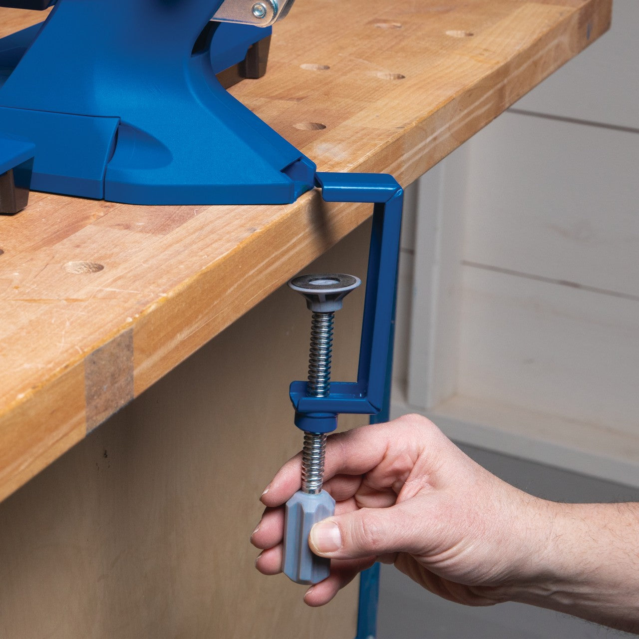 Durable All-Steel Pocket-Hole Jig Clamp for Secure Workbench Fastening