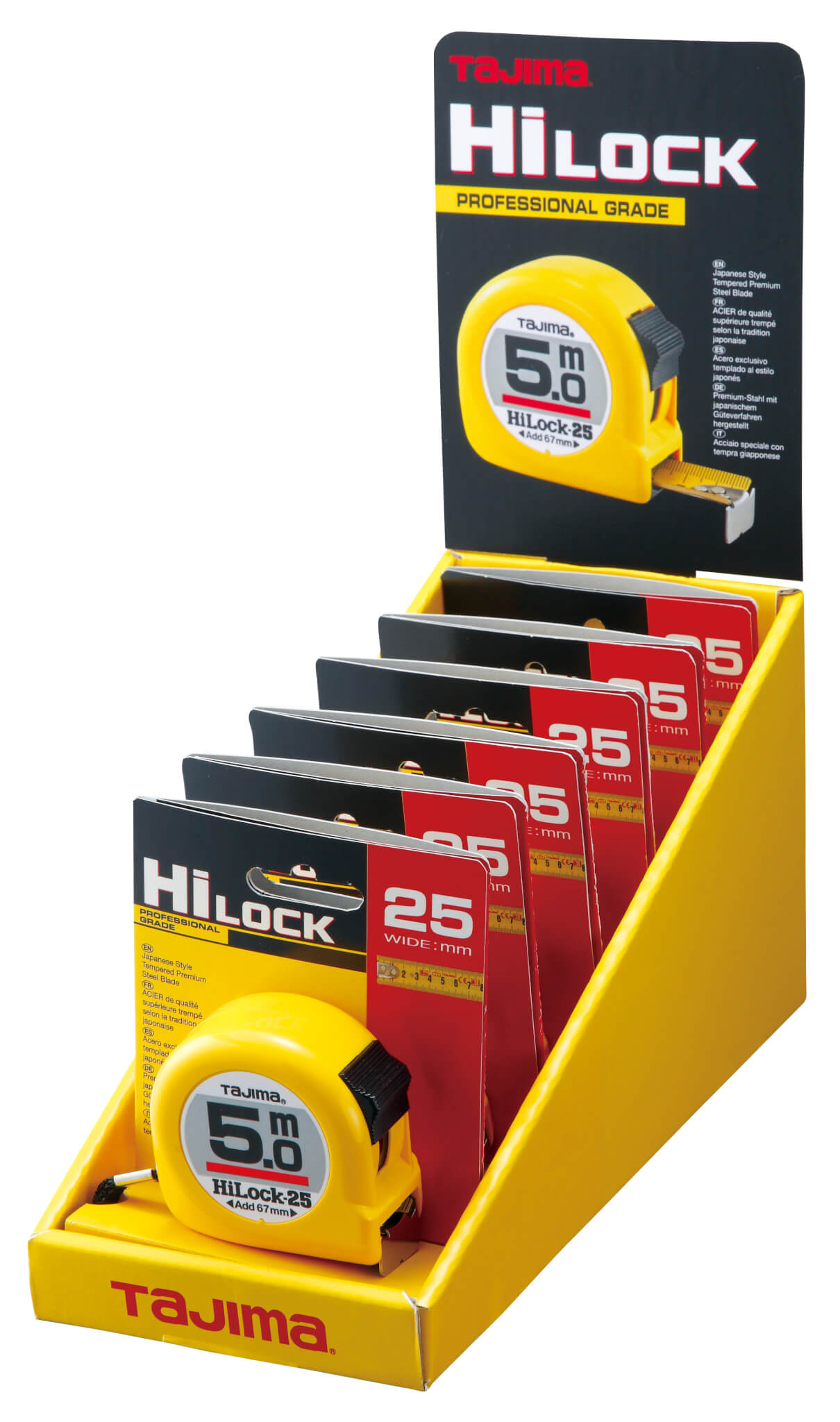 Tajima Hi-Lock Compact Measuring Tape: Durable Steel Blade, Ergonomic ABS Case