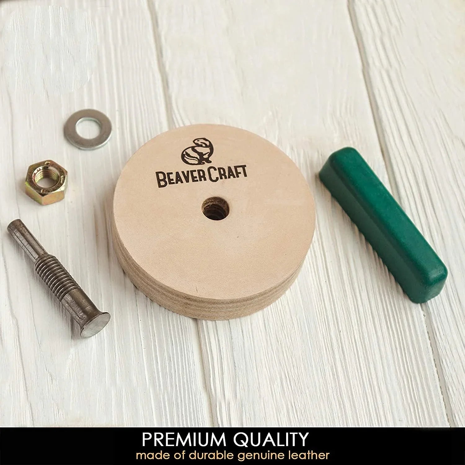 BeaverCraft PW1 Natural Leather Polishing Wheel for Knives and Tools