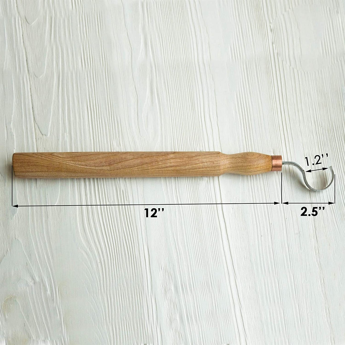SK2 Long Spoon Carving Knife with Ergonomic Ashwood Handle