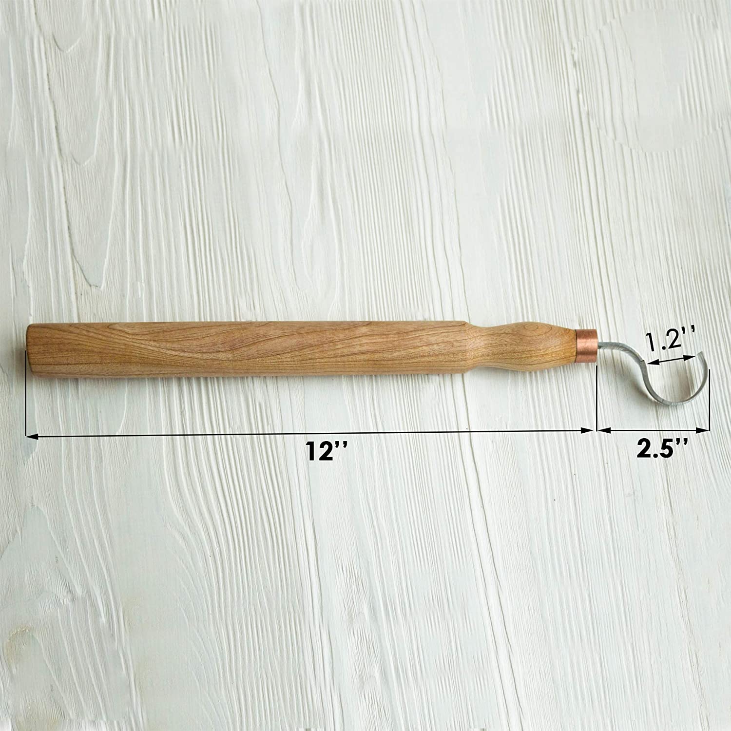 SK2 Long Spoon Carving Knife with Ergonomic Ashwood Handle