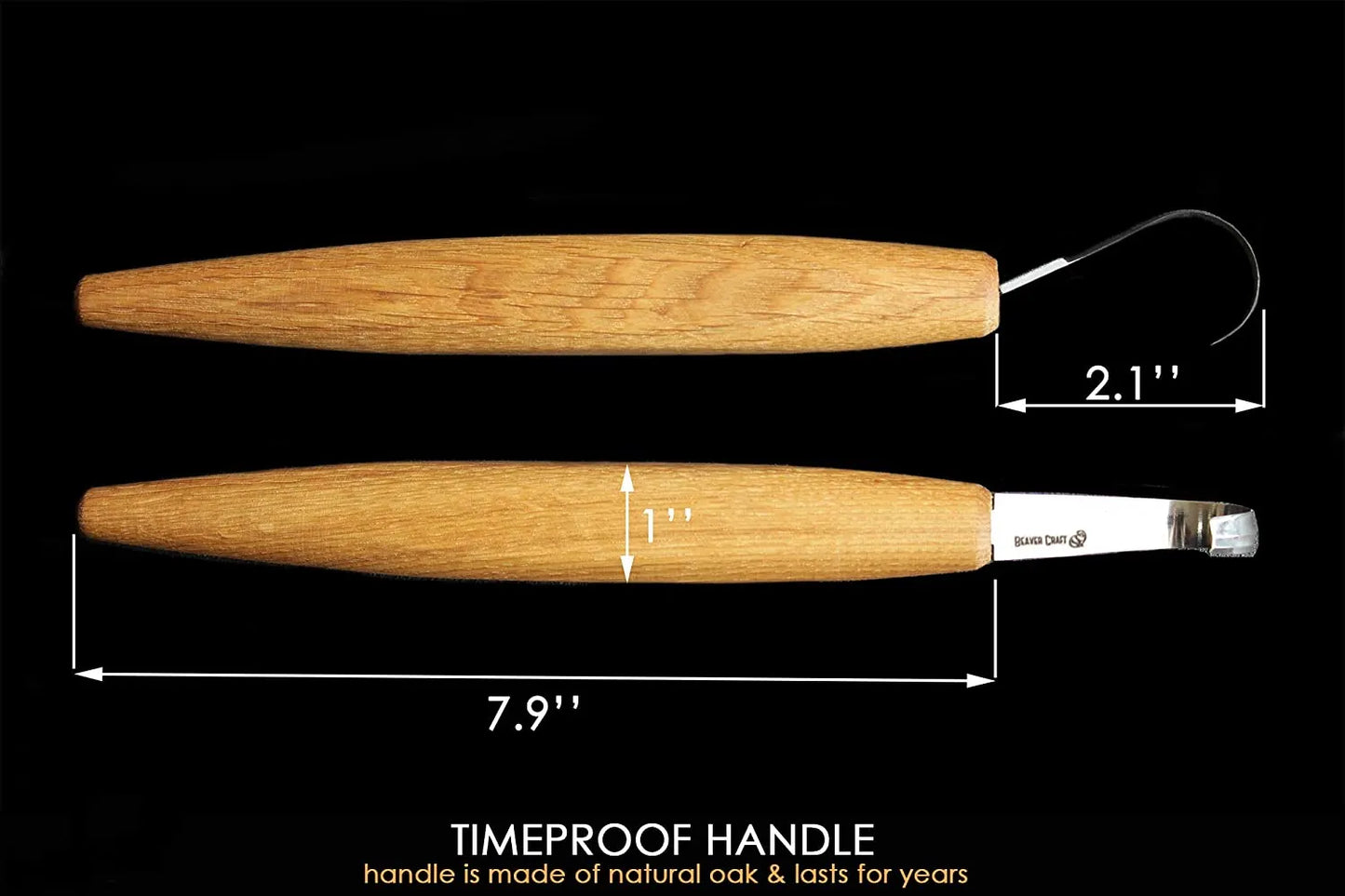 SK5 Double Bevel Spoon Carving Hook Knife with Oak Handle