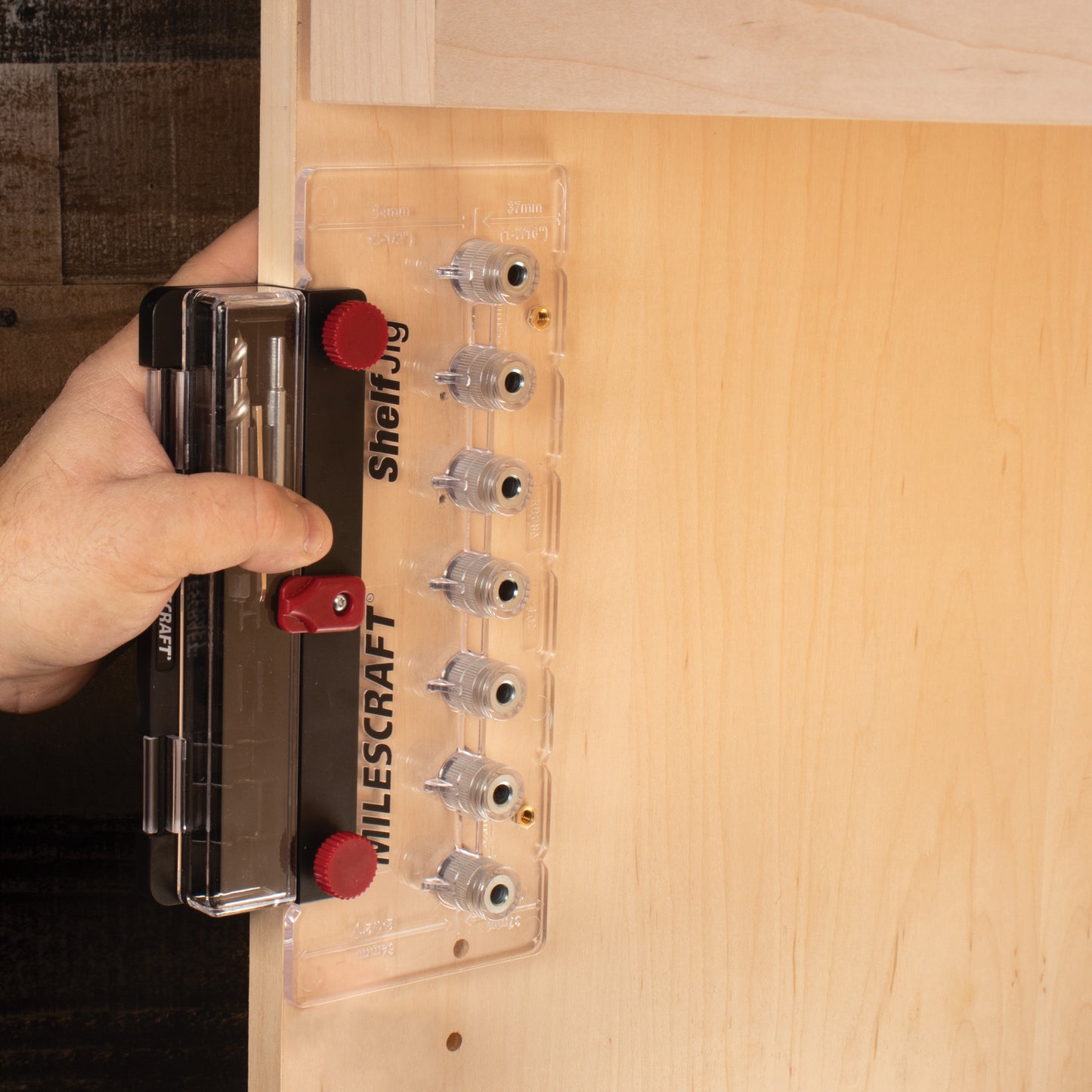 Milescraft ShelfJig™ Precision Cabinet Shelf Pin Drill Jig