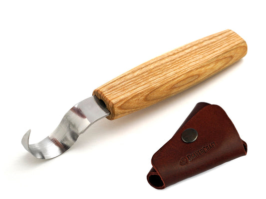 BeaverCraft SK1S Premium Spoon Carving Hook Knife with Leather Sheath