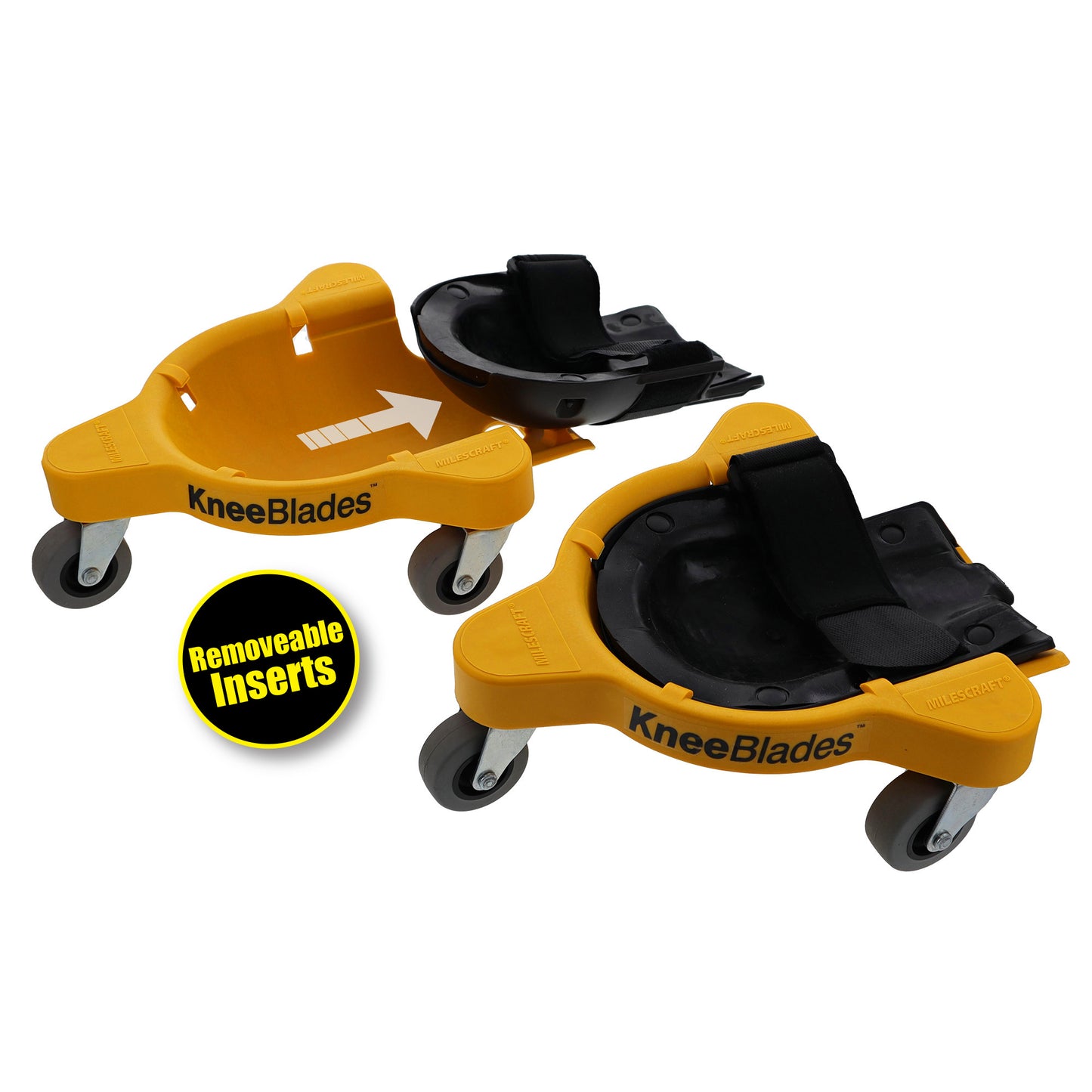 KneeBlades® 360° Rolling Knee Pads, Gel Cushion & 3-Caster Design