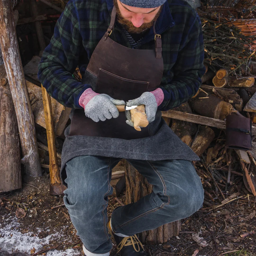 Adjustable Canvas & Leather Work Apron – Heavy‑Duty BeaverCraft AP4