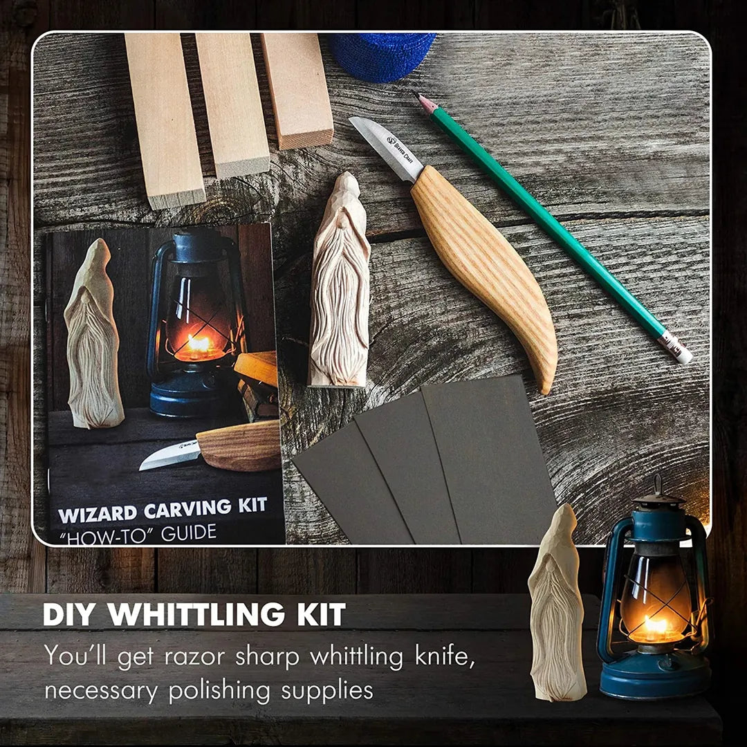 Wizard Wood Carving Starter Kit for Beginners Complete Whittling Set