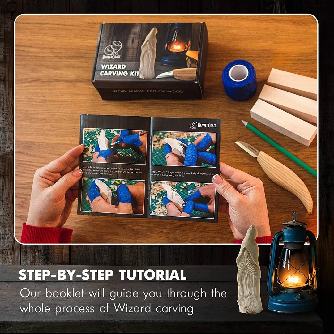 Wizard Wood Carving Starter Kit for Beginners Complete Whittling Set