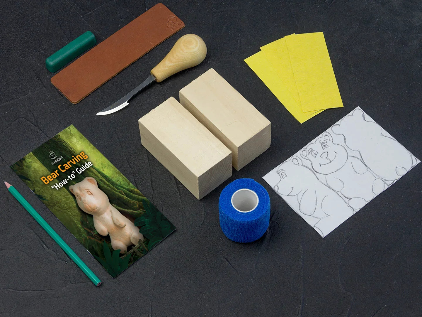 DIY Bear Carving Kit – Complete Beginner Whittling Set