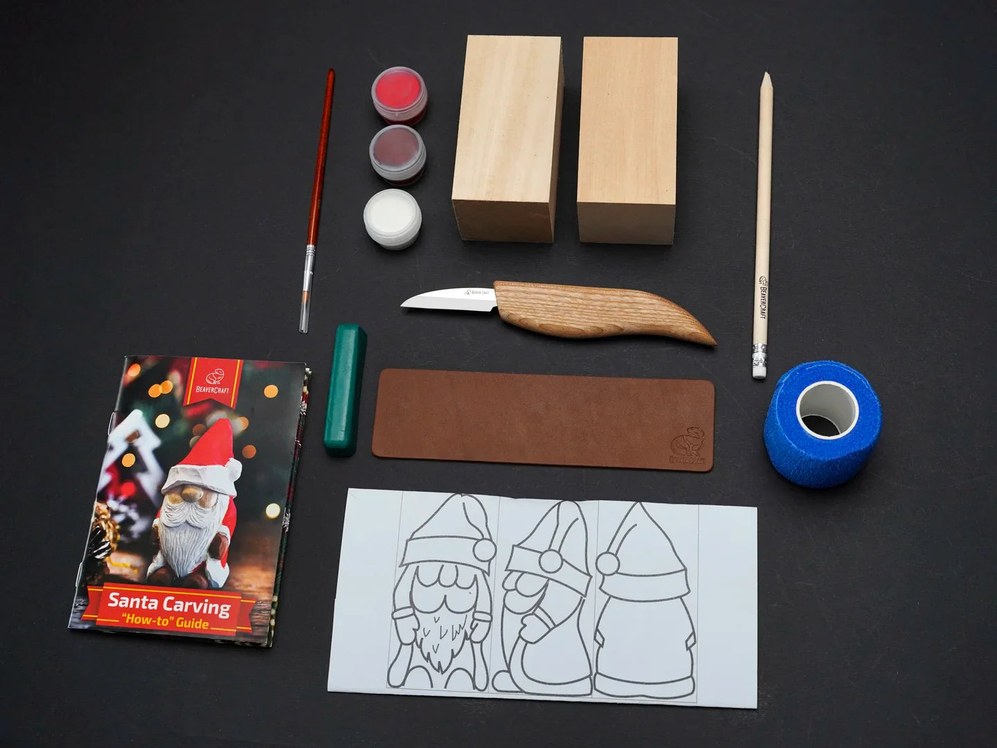 Santa Wood Carving Kit – Complete DIY Whittling Starter Set
