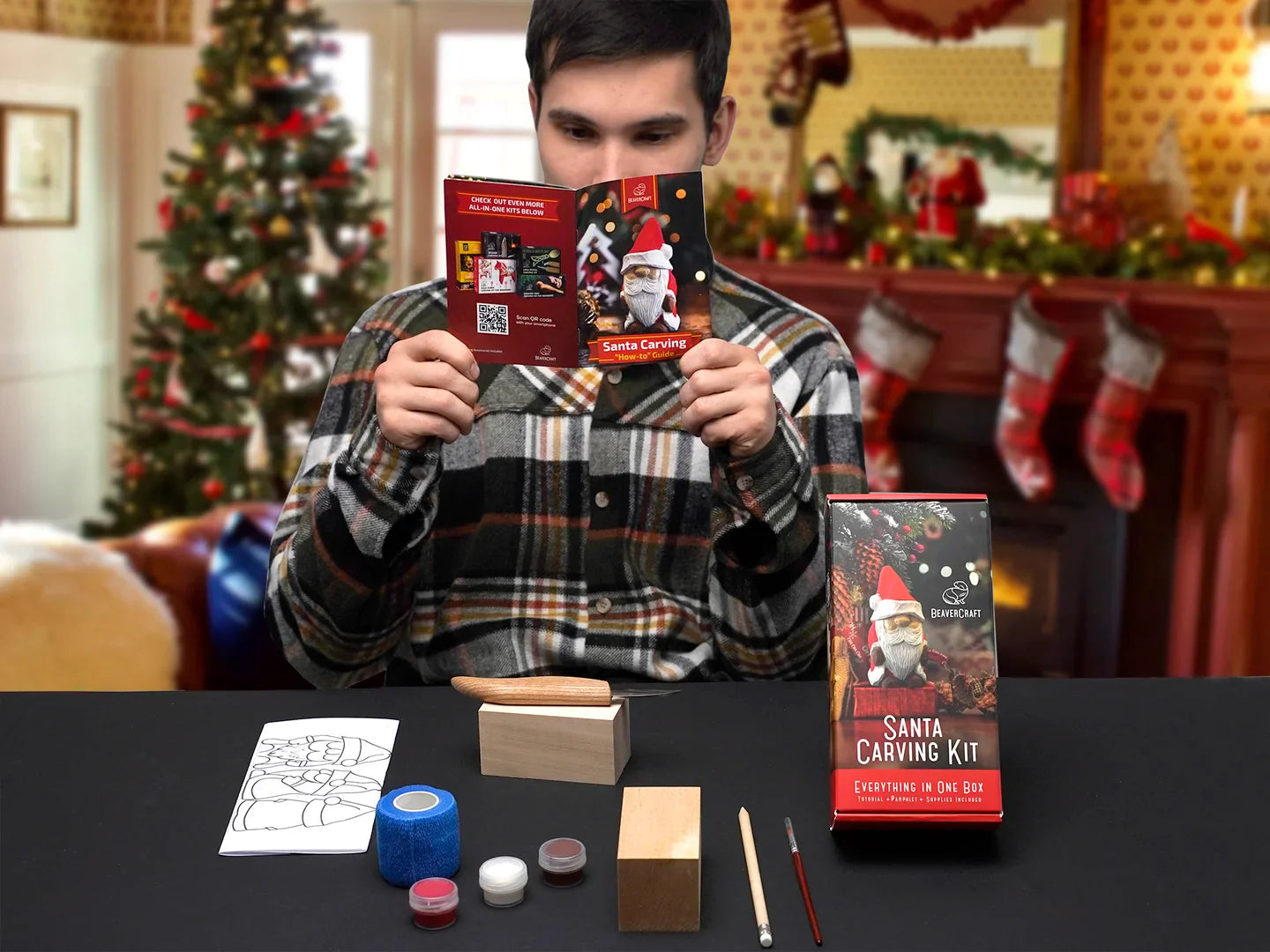 Santa Wood Carving Kit – Complete DIY Whittling Starter Set
