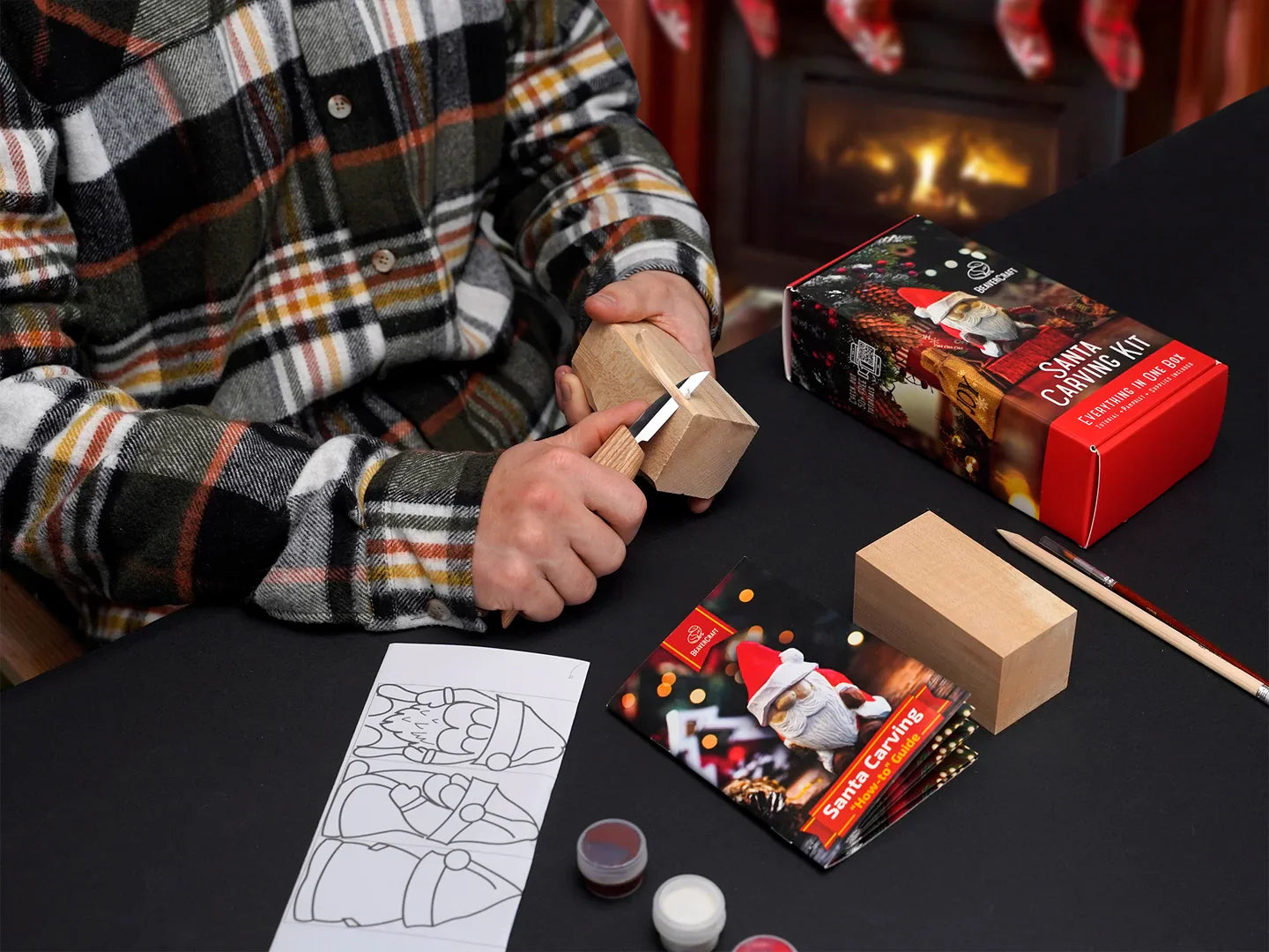 Santa Wood Carving Kit – Complete DIY Whittling Starter Set