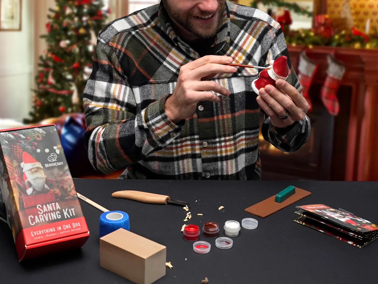 Santa Wood Carving Kit – Complete DIY Whittling Starter Set