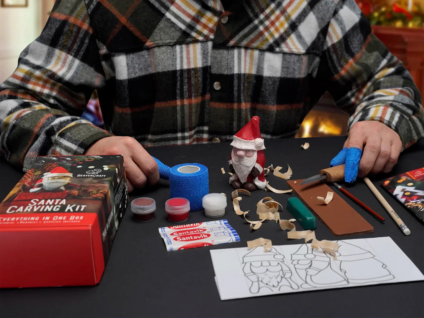 Santa Wood Carving Kit – Complete DIY Whittling Starter Set