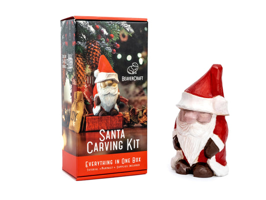 Santa Wood Carving Kit – Complete DIY Whittling Starter Set