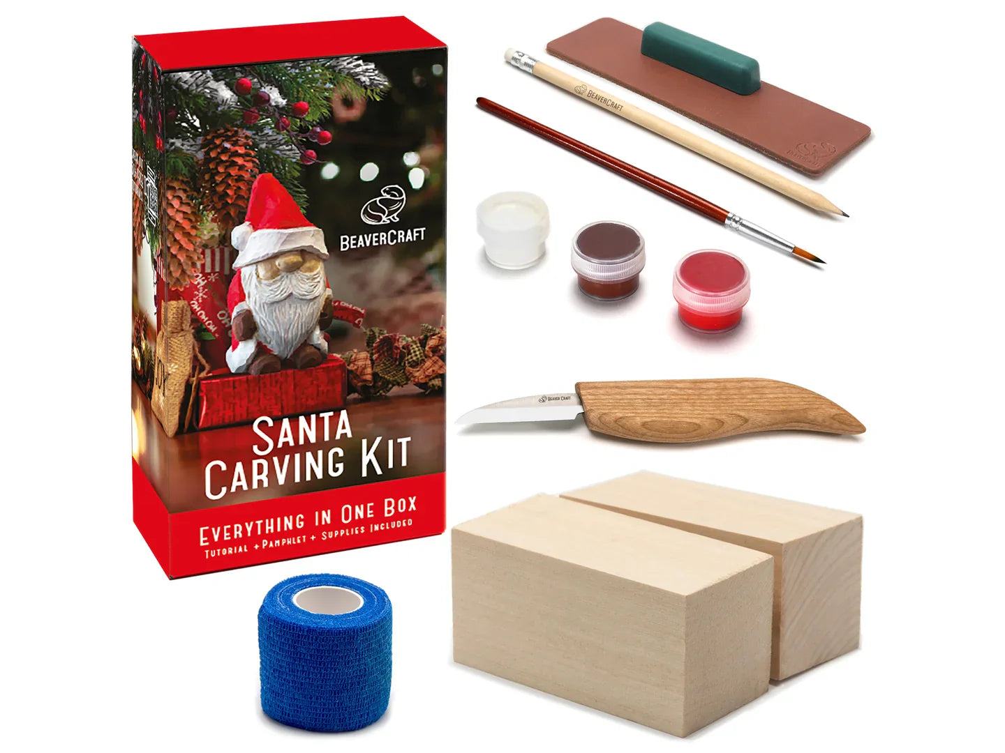 Santa Wood Carving Kit – Complete DIY Whittling Starter Set