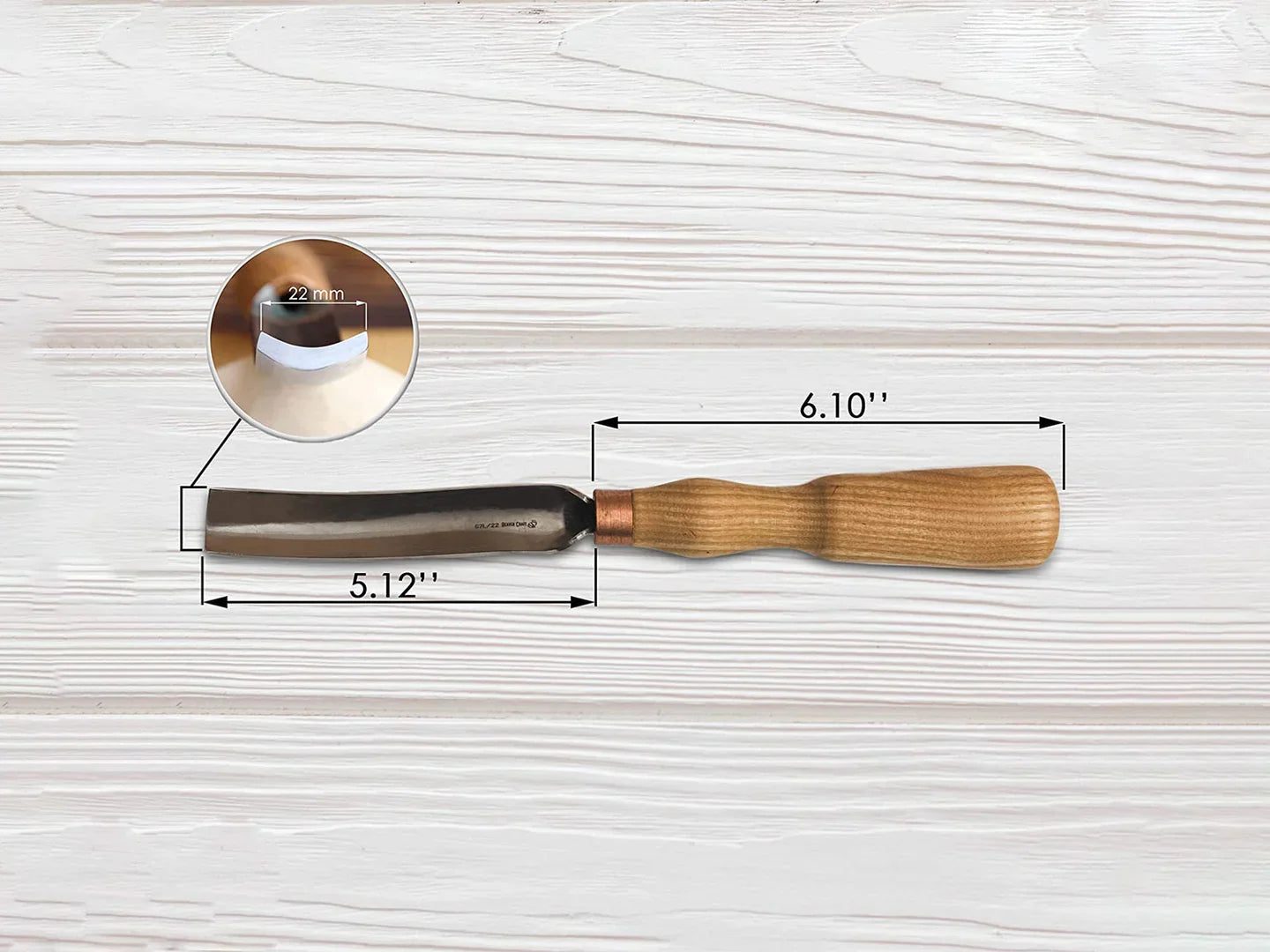 BeaverCraft G7L/22 Long Bent Gouge – 22mm Wood Carving Chisel