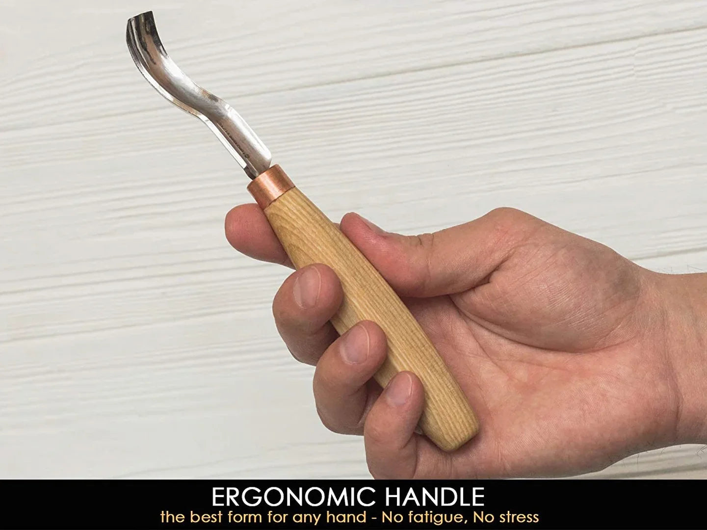 BeaverCraft Compact Short Bent Wood Carving Gouge Sweep #8